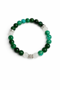 6mm Dark Green Glass Beaded Bracelet