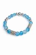 6mm Blue Glass Beaded Bracelet