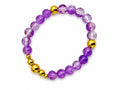 6MM Purple  & Gold Beaded Bracelet