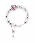 Pink Leopard Heart Beaded Bracelet