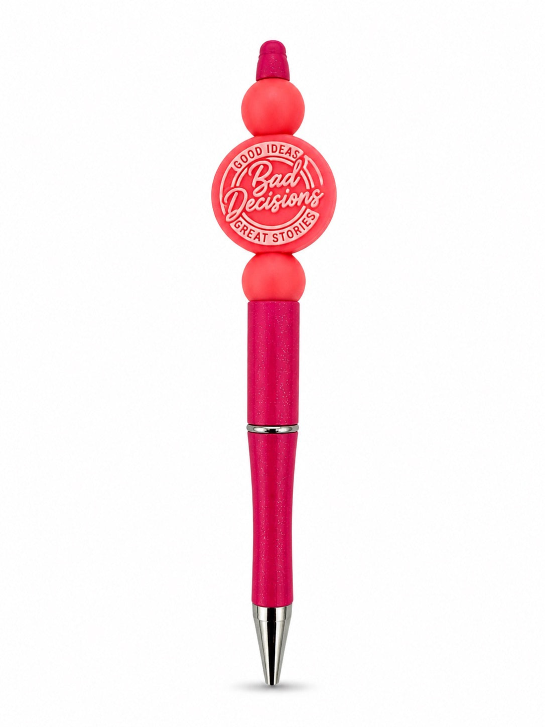 Bad Decisions Beaded Pen – Hot Pink