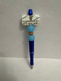 Bugs Beaded Pen – Blue Square Acrylic