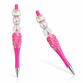 Pink Rose Purse Charm Beaded Pen