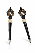 Black Dog Paw Beaded Pen