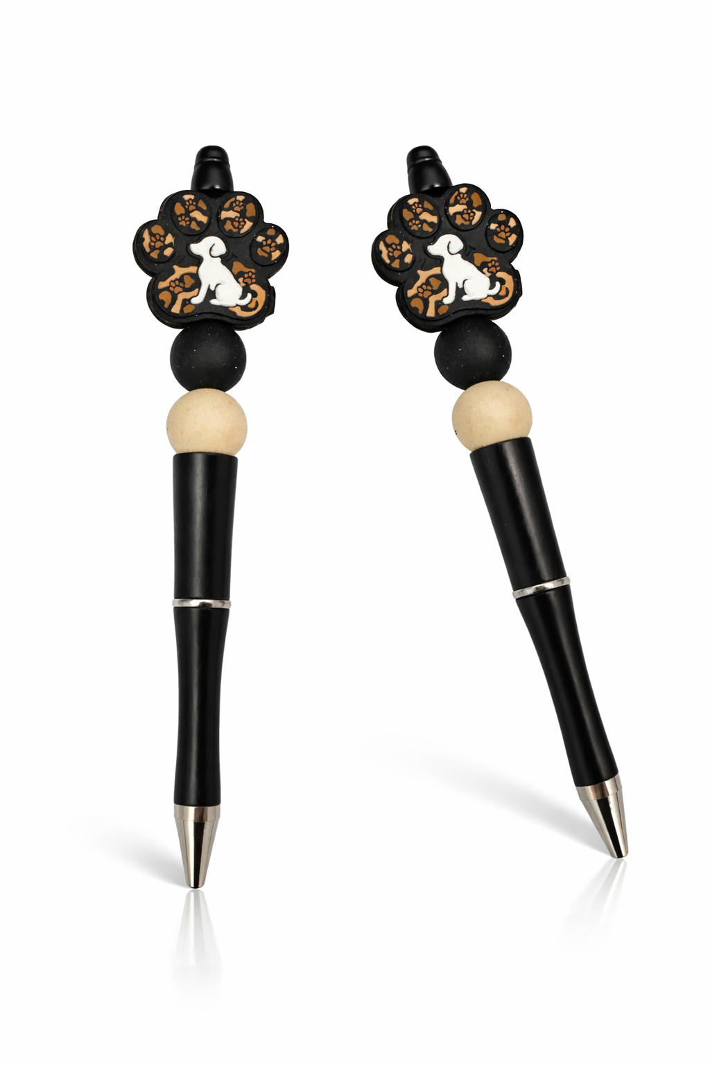 Black Dog Paw Beaded Pen