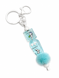 Teal Snoopy Pillow Bead Keychain