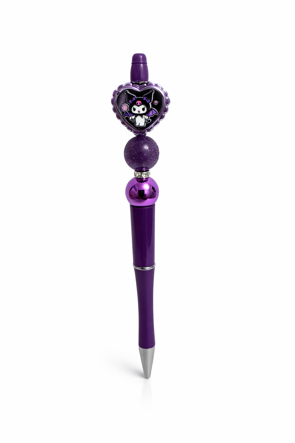 KuKu Purple Heart Beaded Pen