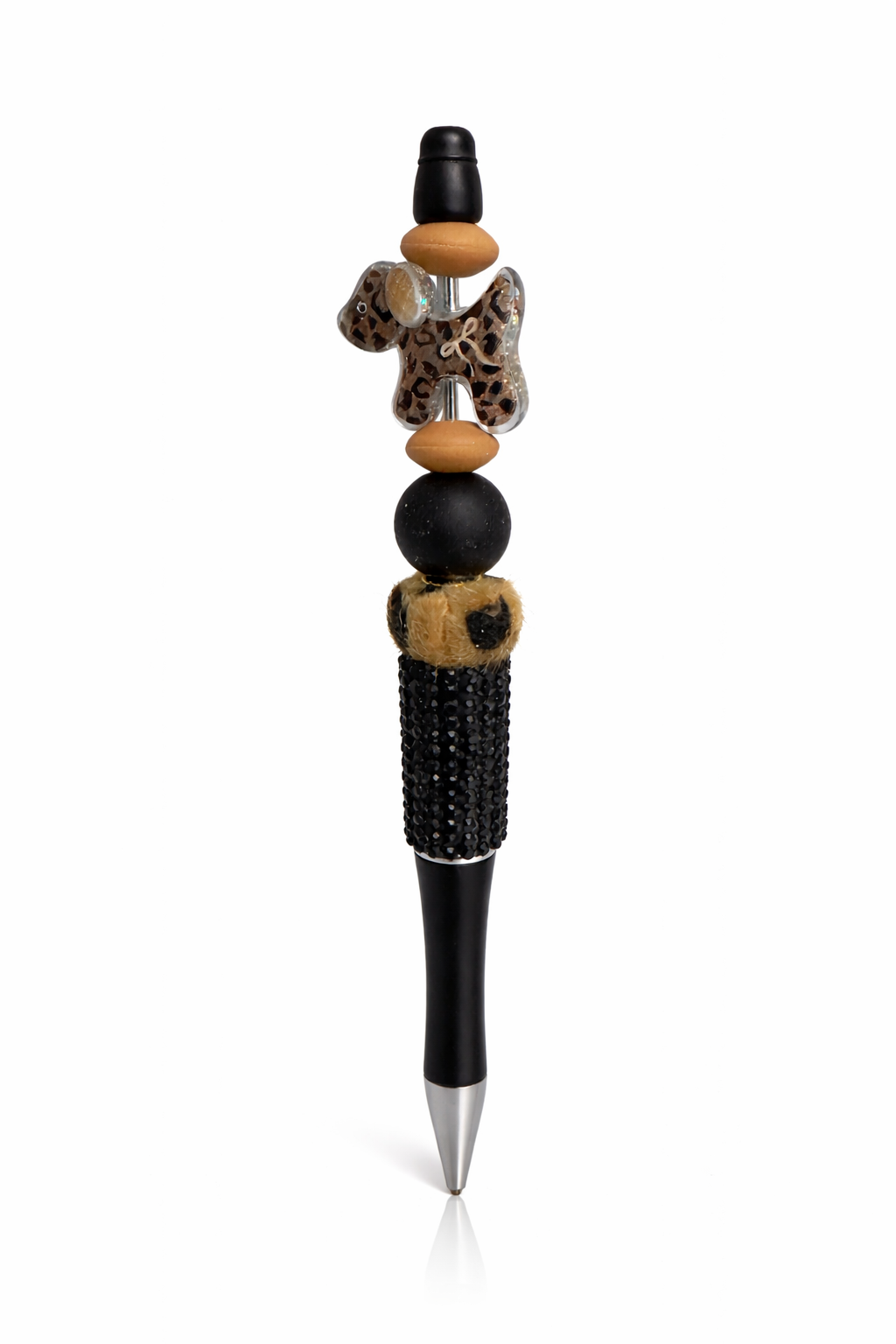 Leopard Print Puppy Beaded Pen