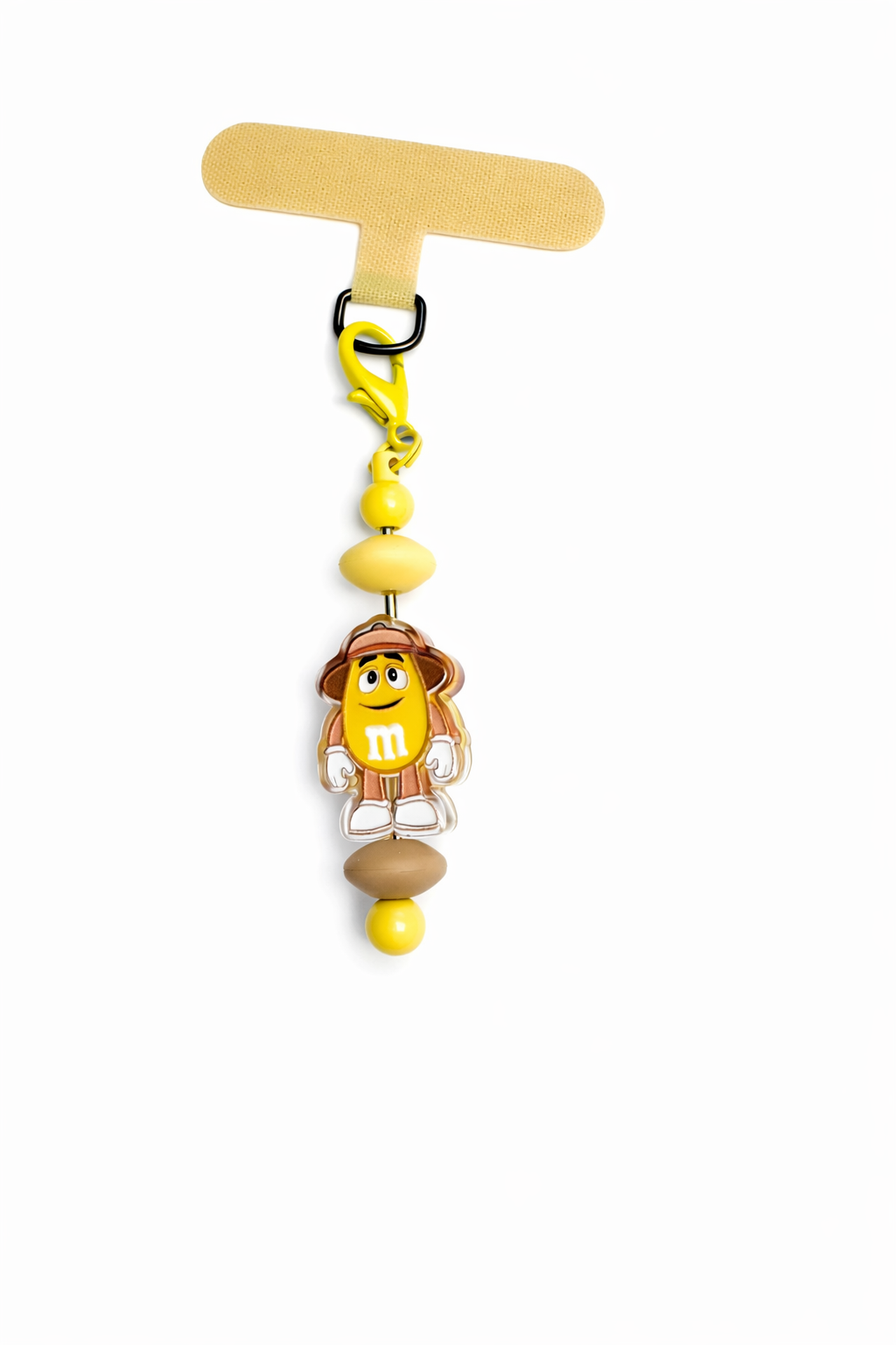 Yellow Character  Beaded Phone Charm