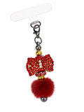 Red Sparkle Bow Phone Charm