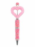 Sparkle Pearl Pink Heart Beaded Pen