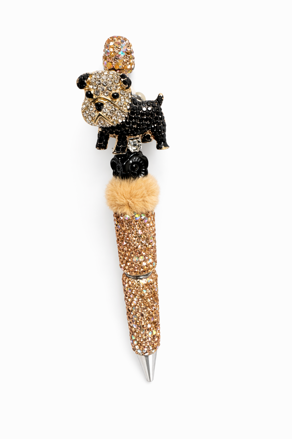 Sparkle Gold Bulldog Beaded Pen