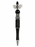 Sparkle Black & Silver Bat Beaded Pen