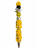 Sparkle Bumble Bee & Flower Beaded Pen