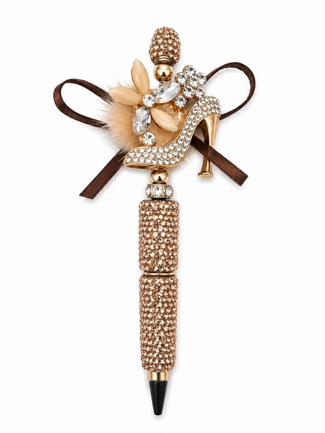 Sparkle Gold High Heel Shoe Beaded Pen