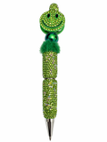 Sparkle Green Smiley Face Beaded Pen