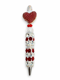Sparkle Heart Rhinestone Beaded Pen