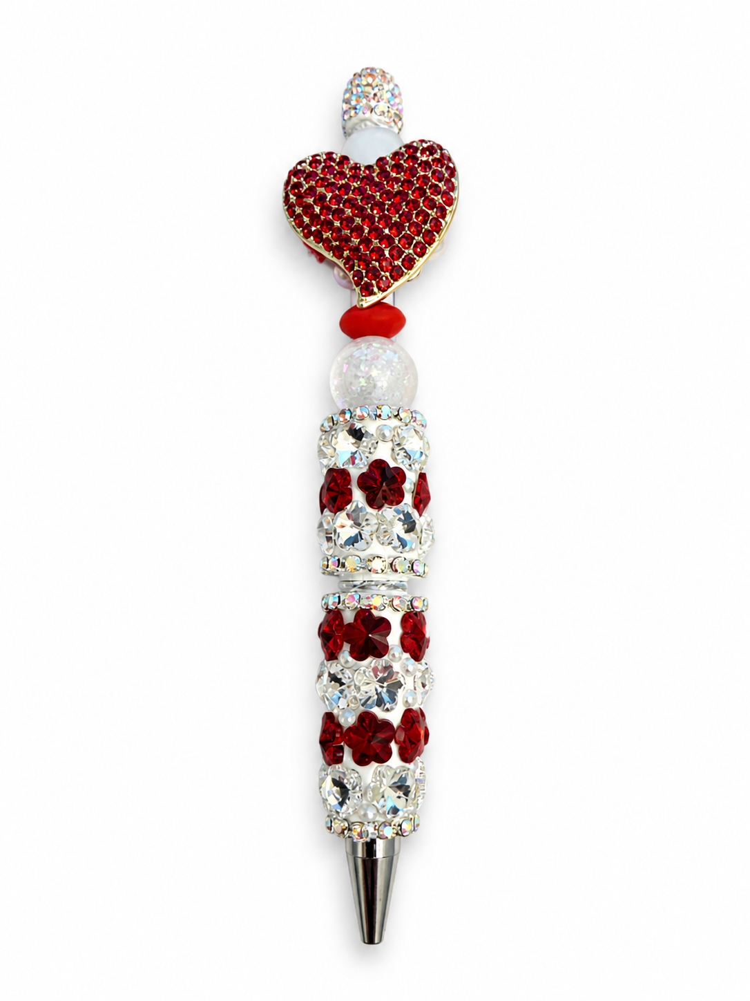 Sparkle Heart Rhinestone Beaded Pen